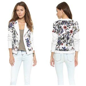 NEW Rebecca Taylor Gray Gardens Floral Leather Moto Jacket size 2